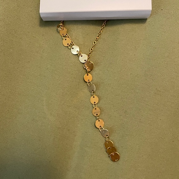 Edikted Gold Coin Disc Cascading Necklace NWT - Picture 3 of 3